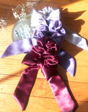 Load image into Gallery viewer, Sheridonna Designs: 3 pcs Premium Handcrafted Bow Satin Scrunchie
