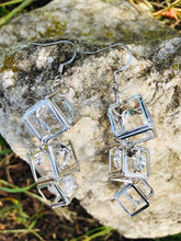 Load image into Gallery viewer, Sheridonna Designs: Glam Rock Star 3 Tier Silver Glass Earring
