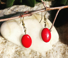 Load image into Gallery viewer, Sheridonna Designs: &quot;Red Stone Droplet Earrings
