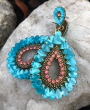 Load image into Gallery viewer, Turquoise and Pink stone Earrings
