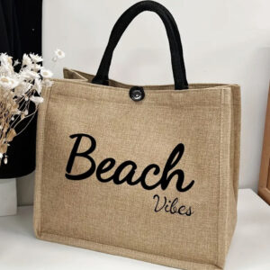 Beach Letter Print Tote Bag