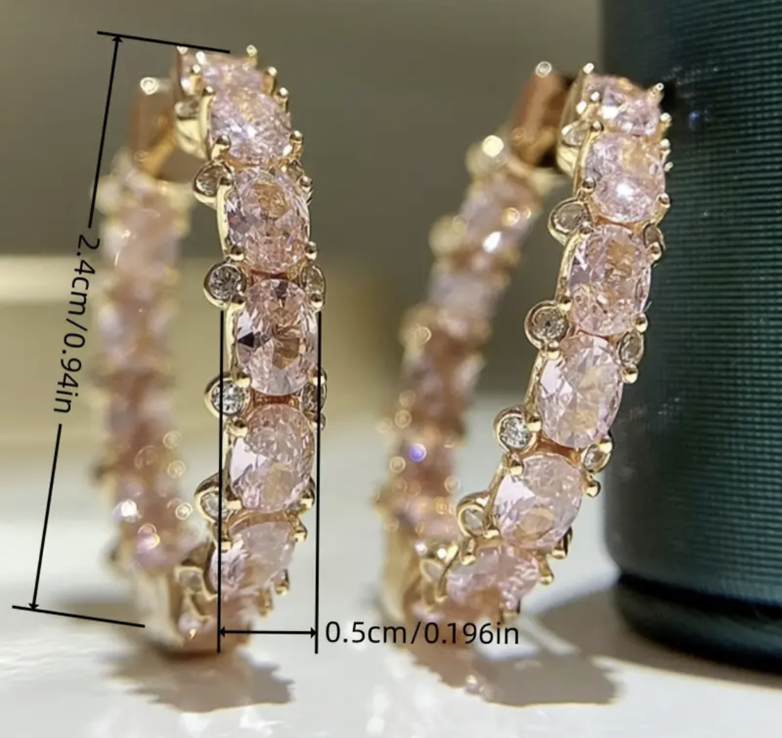 Exquisite Shiny Hoop Earrings - Image 3