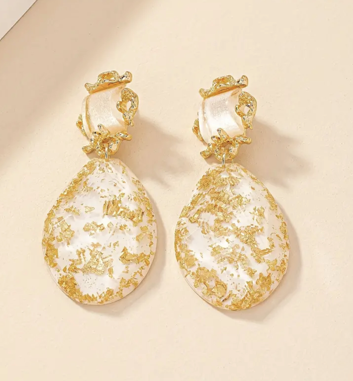 Vibrant Bohemian Droplet Earrings: 18K Plated Resin Dangles - Image 2