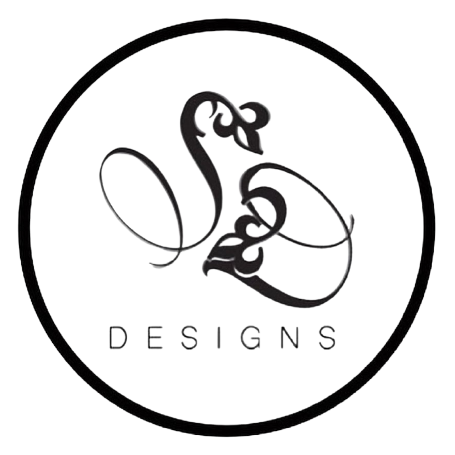 Sheridonna Designs short SD designs Logo with circle in black and white