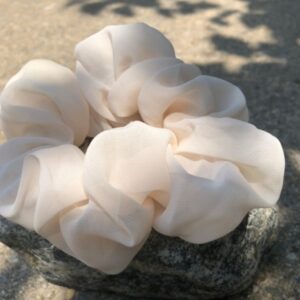Ivory Silk Scrunchies