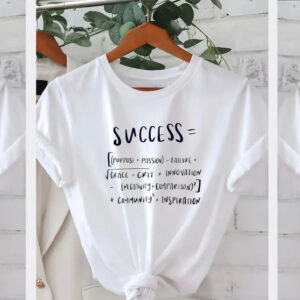 Sheridonna Designs Success Tshirt on hanger in a lifestyle shot