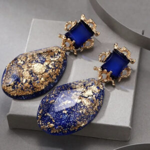 Vibrant Bohemian Droplet Earrings: 18K Plated Resin Dangles