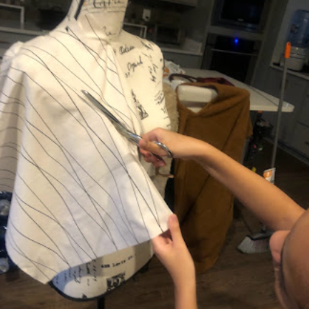UFI Draping Student Working