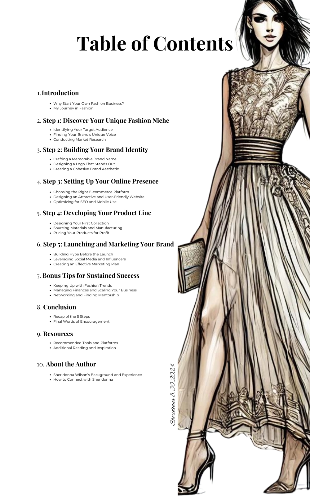 5 Simple Steps to Start Your Own Fashion Busines_EBOOK_Table of Content
