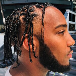 Men's Taper Fade with Double Strand Twist Sheridonna's Luxury Barber Styling_side_1