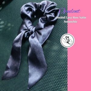 Opulent Orchid Luxe Bow Satin Scrunchie Profile Image